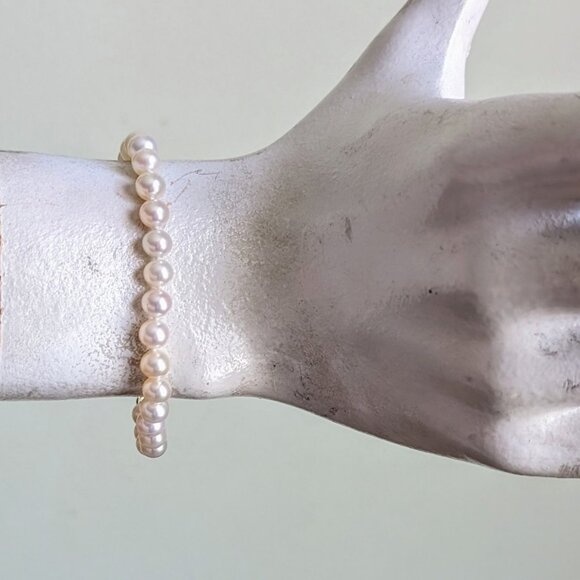Vintage MIKIMOTO BLUE LAGOON 6.5-7MM 7'' Akoya Pearl 14K 585 Gold Clasp BRACELET - Picture 7 of 7
